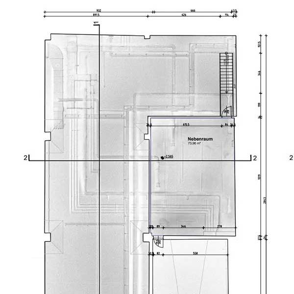 Bestandsplan Expansion, Düsseldorf 3D-Aufmaß